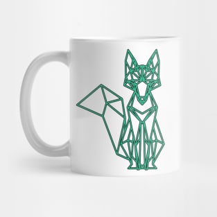 Green Geometric Fox Design Mug